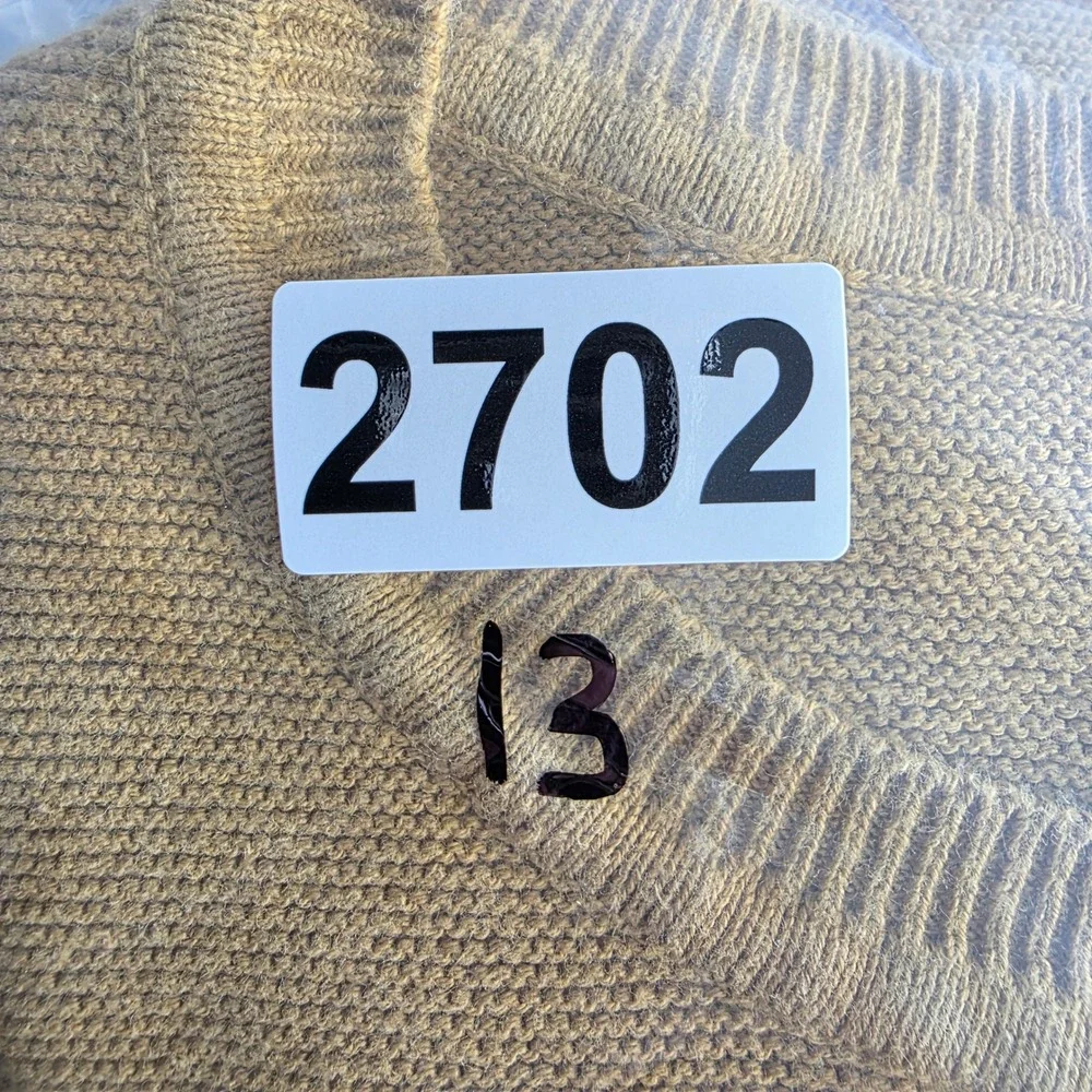 Castro Men's Size M 100% Cotton Textured Knit Crewneck Sweater Mustard Yellow